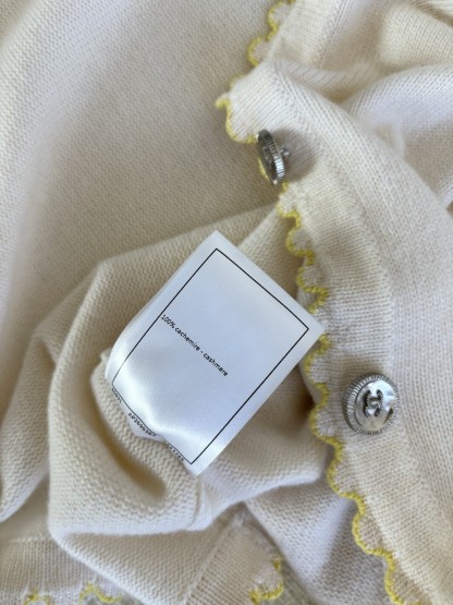 CHNEL Wave Lace Cashmere Cardigan