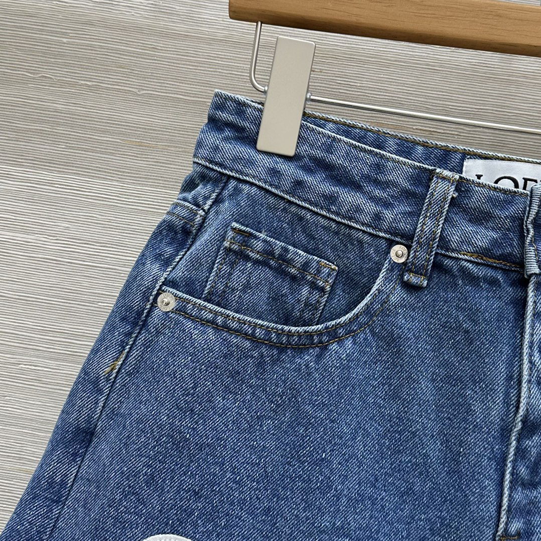 LOE 25SS Cotton Twill Denim Shorts