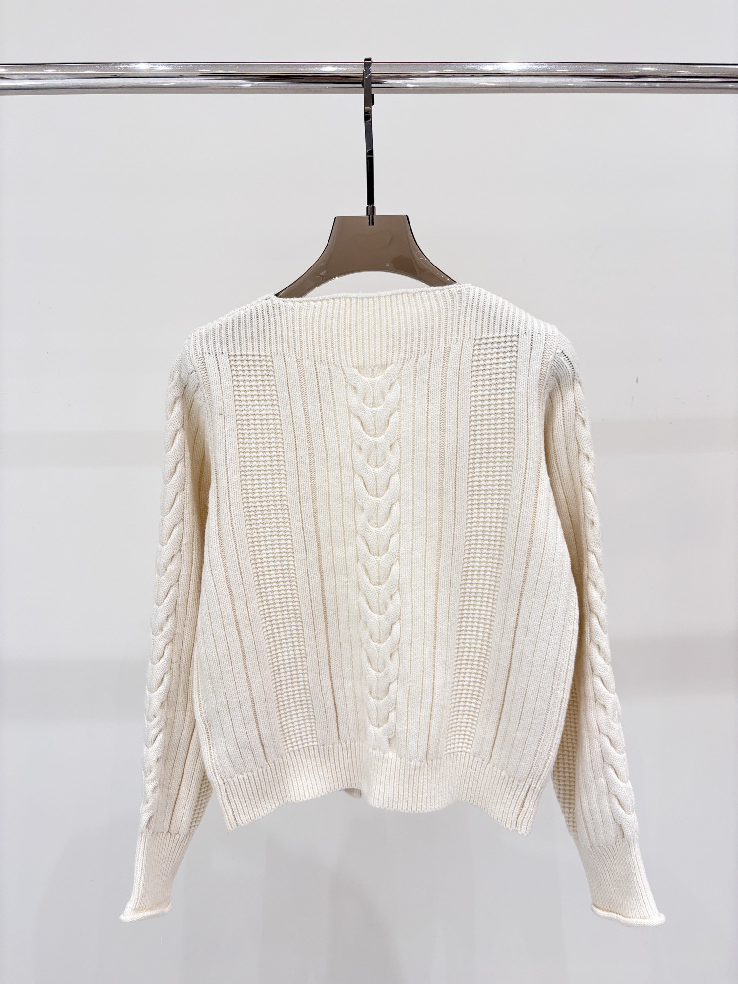 Louis Vuit25SS Belt Buckle Simple Knit Cardigan