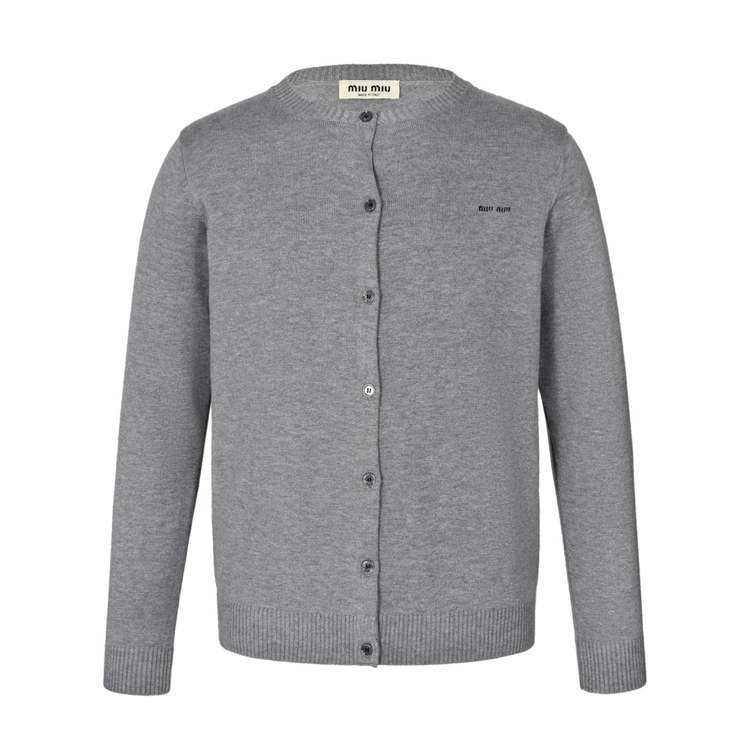 MIU Monogrammed Cashmere Cardigan
