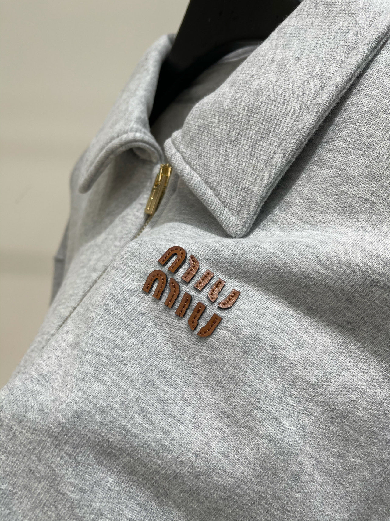 Miu Light Gray Leather Curry Monogram Set