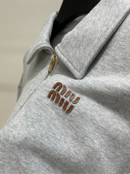 Miu Light Gray Leather Curry Monogram Set