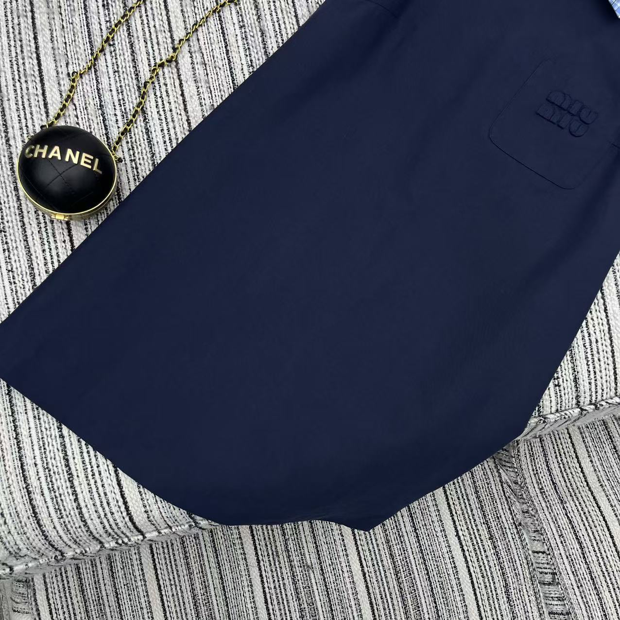 Miu New Plaid Lapel Sleeveless Dress