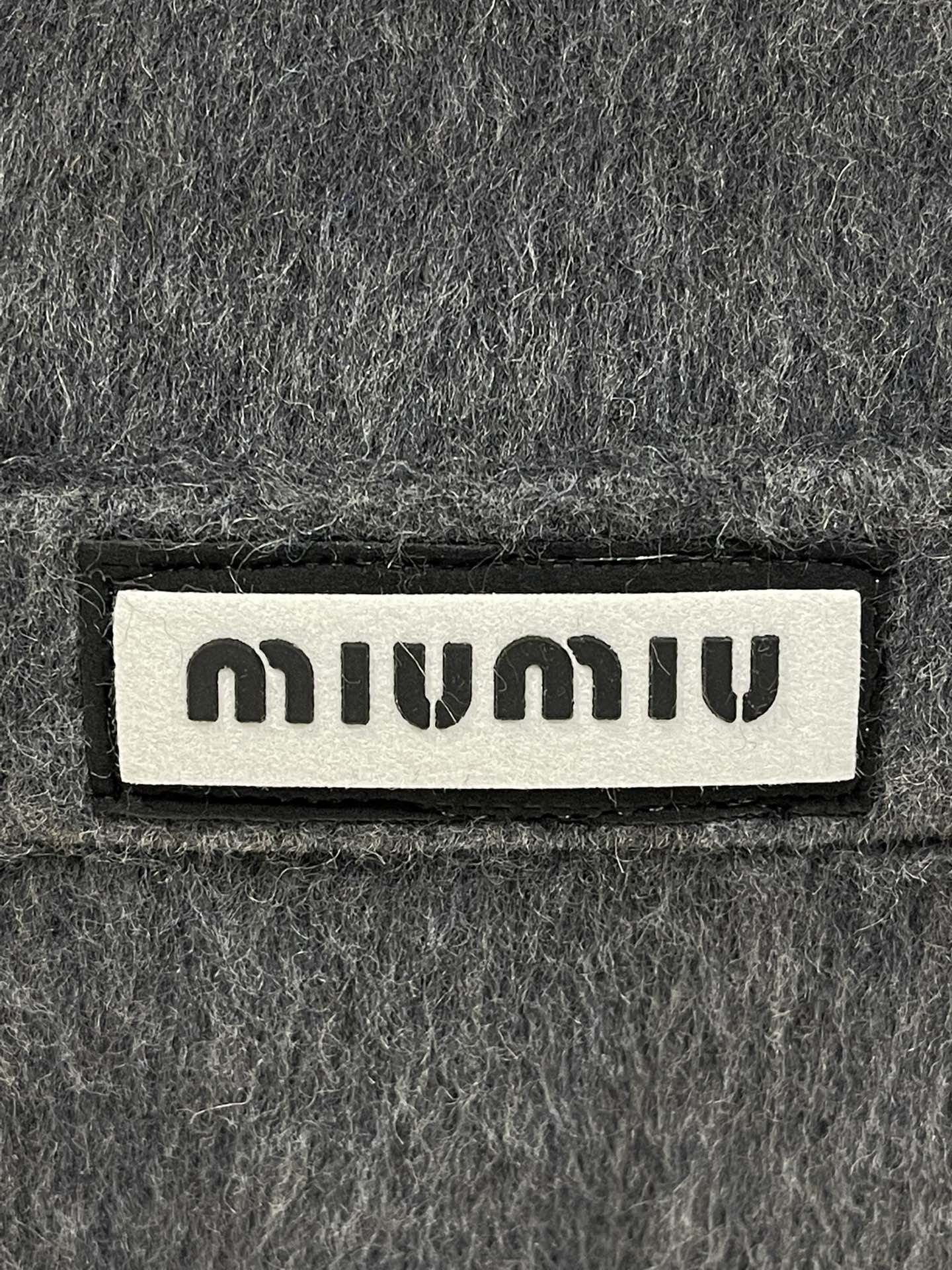 Miu three-dimensional logo tweed coat jacket