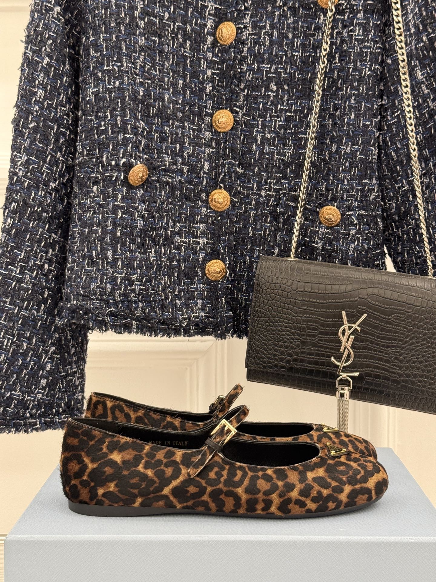 Prad Leopard Studded Shoes