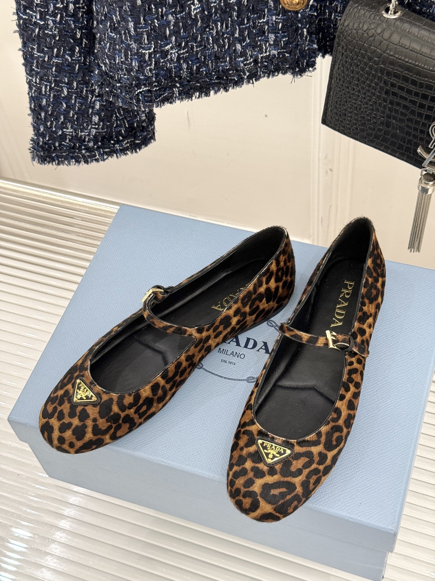 Prad Leopard Studded Shoes