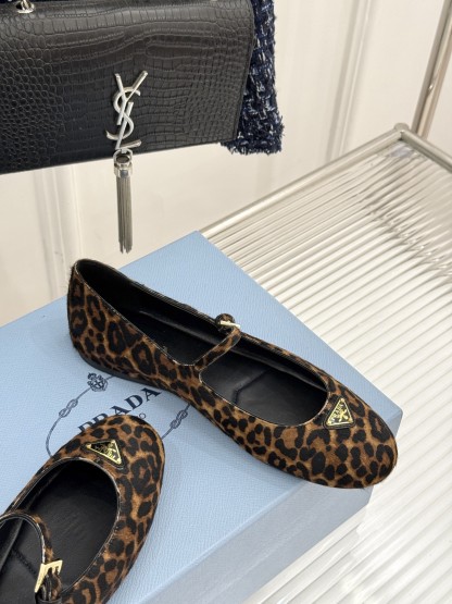Prad Leopard Studded Shoes