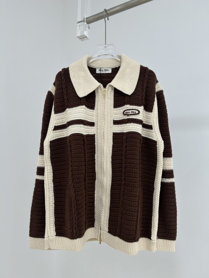 Miu Two-Way Zipper Knit Cardigan