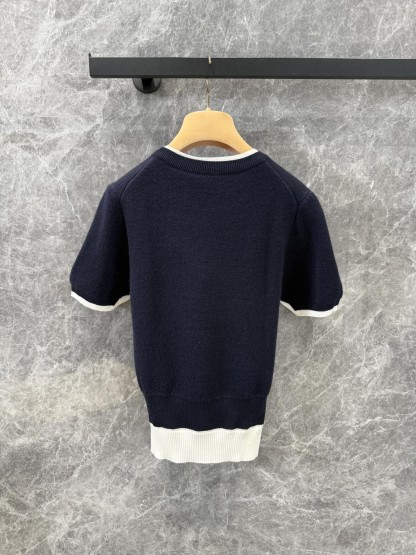 Miu False Two Piece Knitted Cashmere Short Sleeve