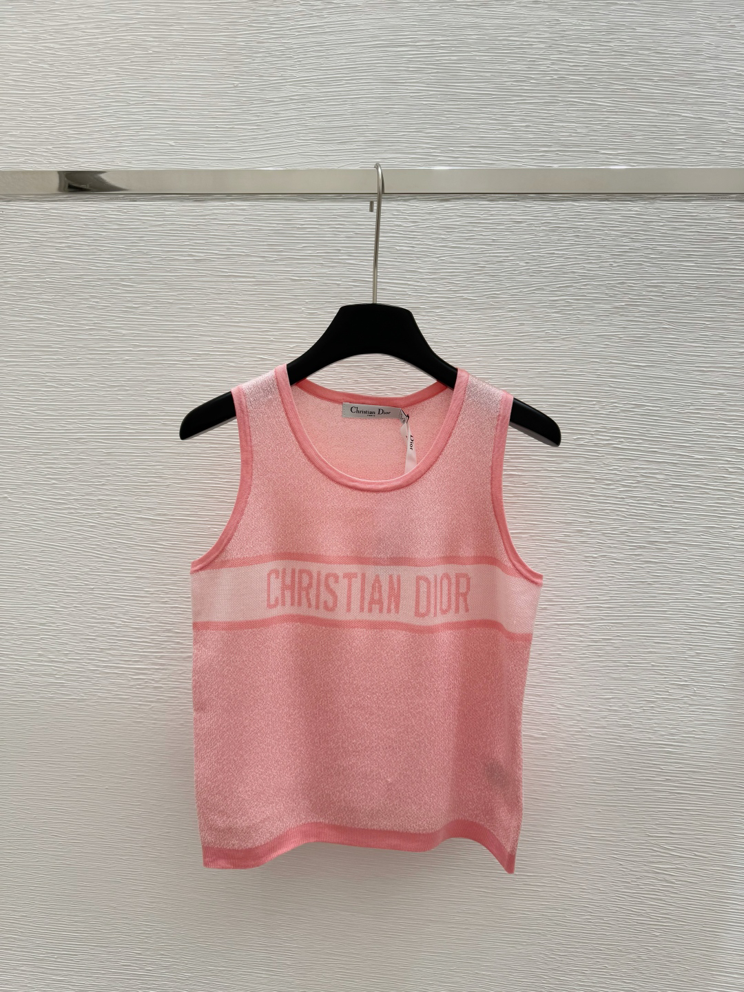 DIO25SS Crew Neck Colour Block Letter Knit Vest