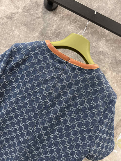 GUCC25SS Classic Double G Old Flower Round Neck Dress