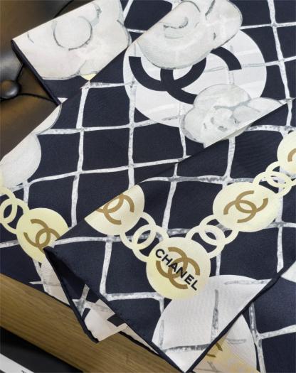 CHANE90x90cm Camellia Twill Silk Square Scarf