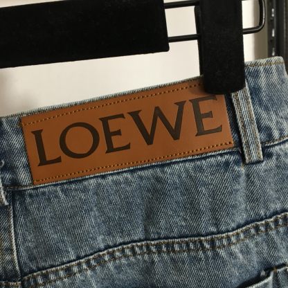 LOE25SS Embroidered Slim Fit Denim Trousers