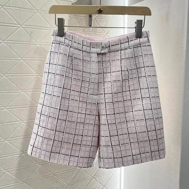 CC Short-Sleeve Dress in Elegant Wool Tweed