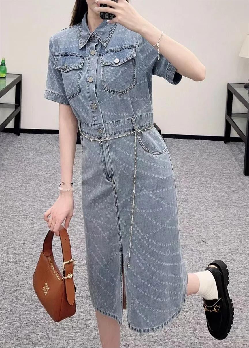 CHANE Denim Short Sleeve Dress