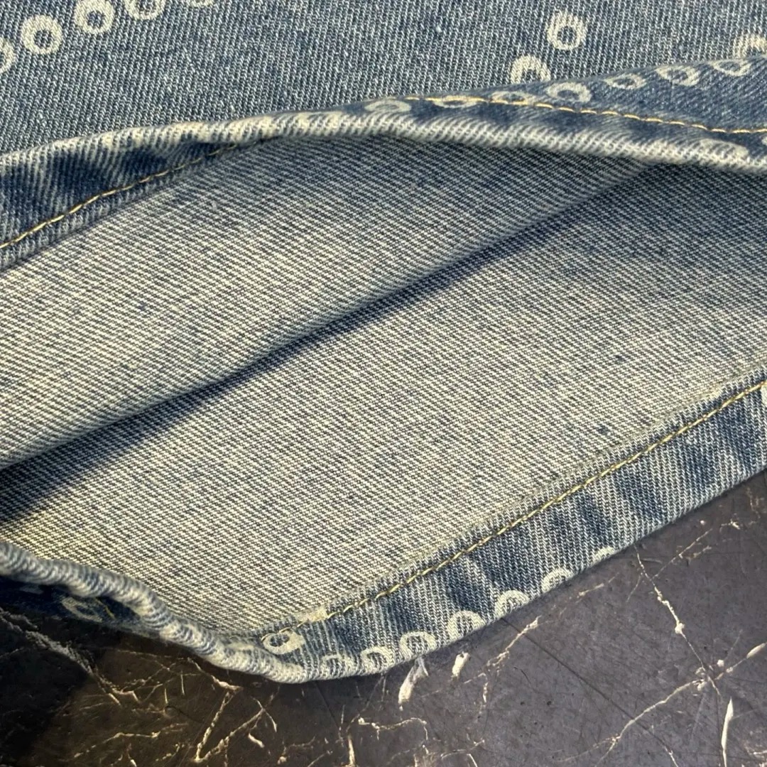 CHAN25SS Printed Denim Shorts