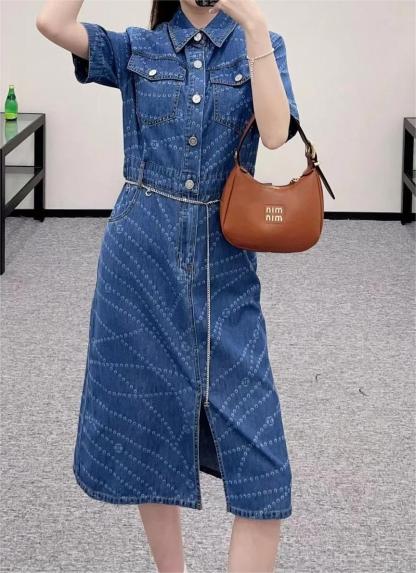 CHANE Denim Short Sleeve Dress