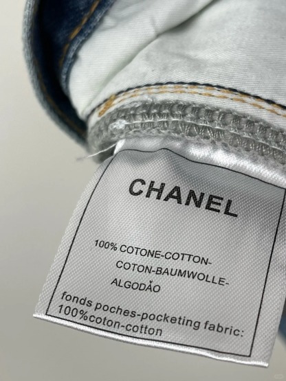 CHAN25SS Printed Denim Shorts