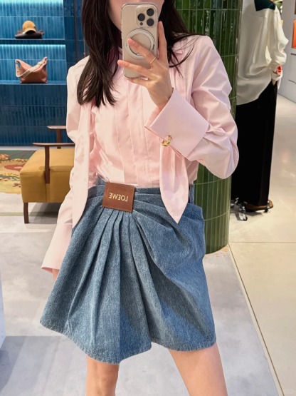 LOE Pleated High Waist Skinny Half Skirt