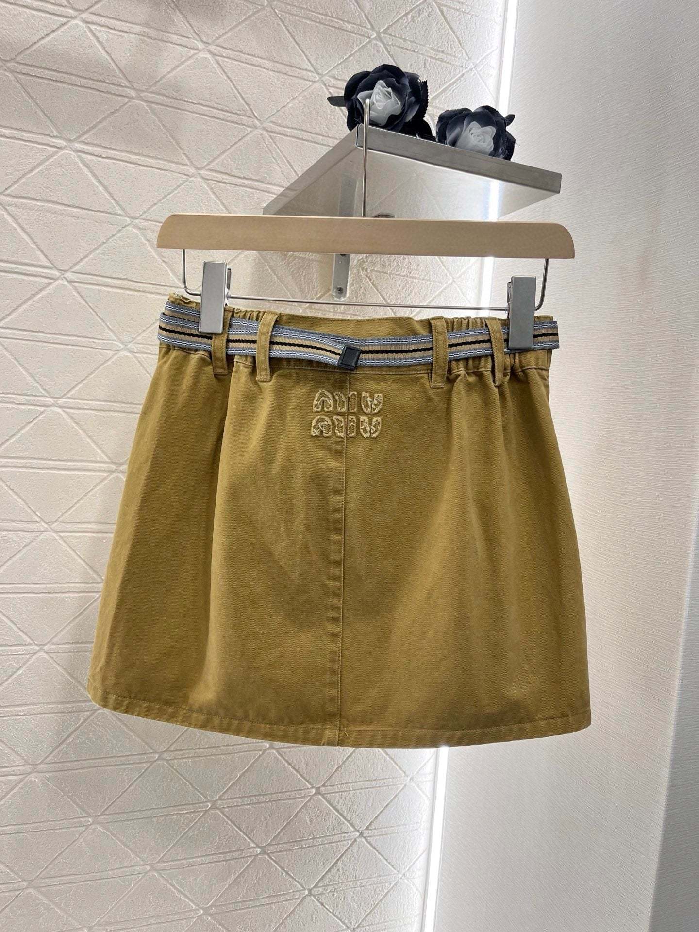 Lapel denim jacket and skirt set