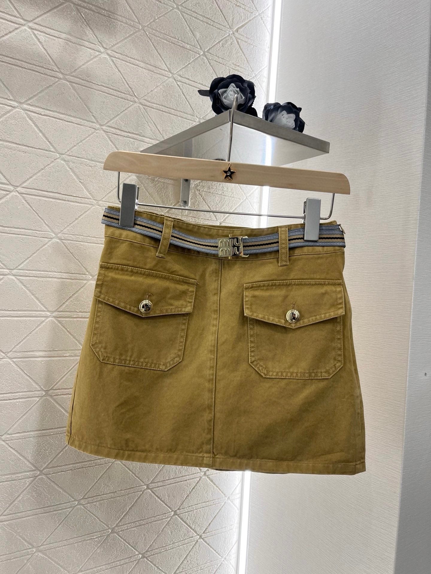 Lapel denim jacket and skirt set