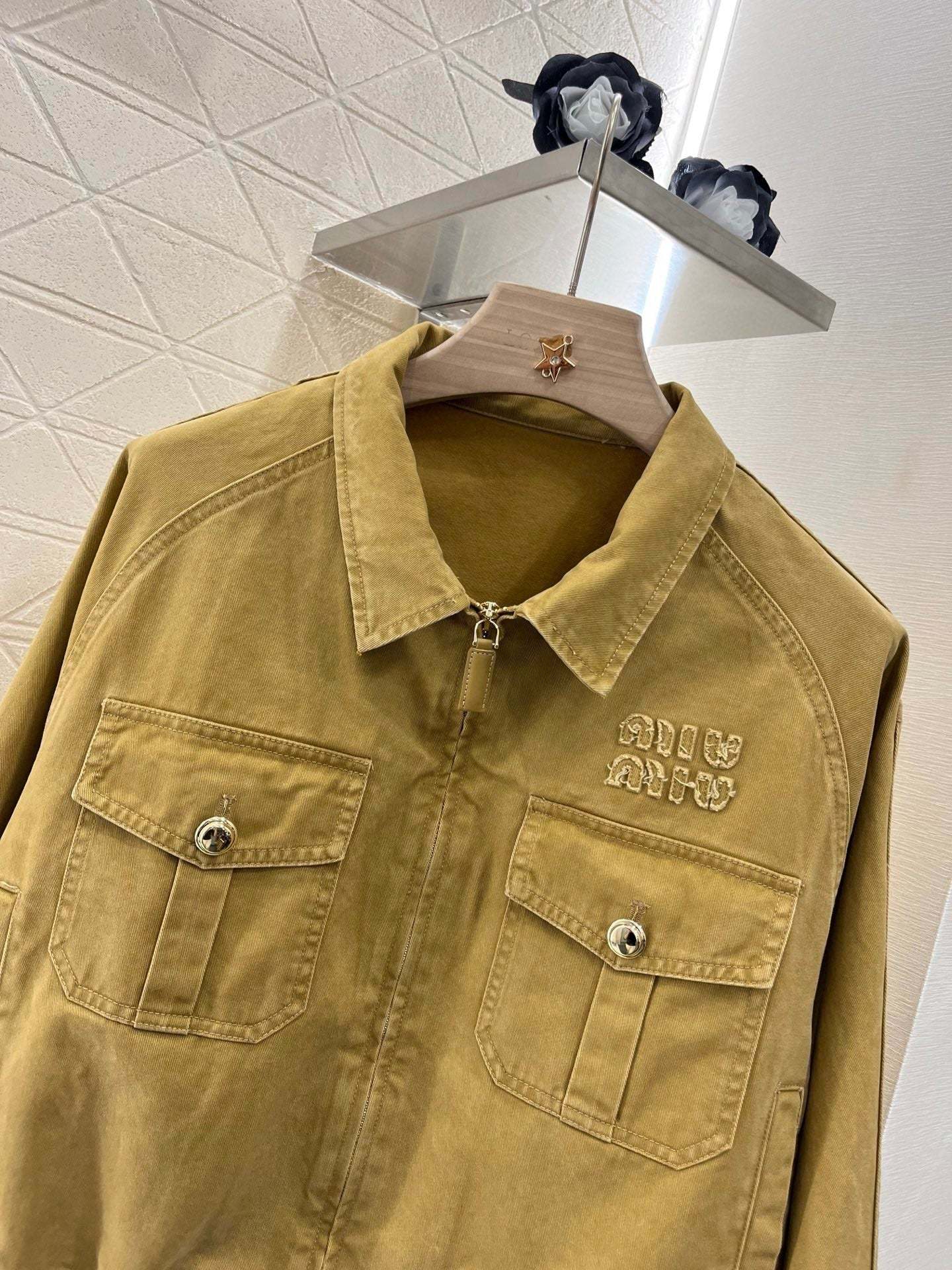 Lapel denim jacket and skirt set