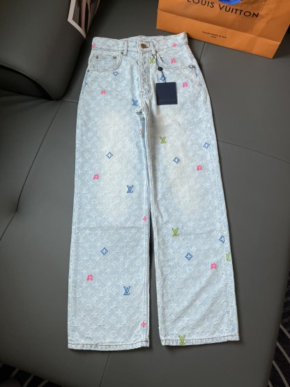 Louis Vuit Co-branded Candy Collection Denim Trousers