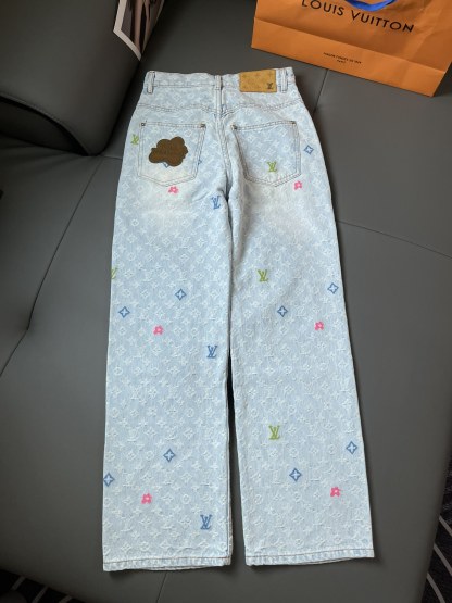 Louis Vuit Co-branded Candy Collection Denim Trousers