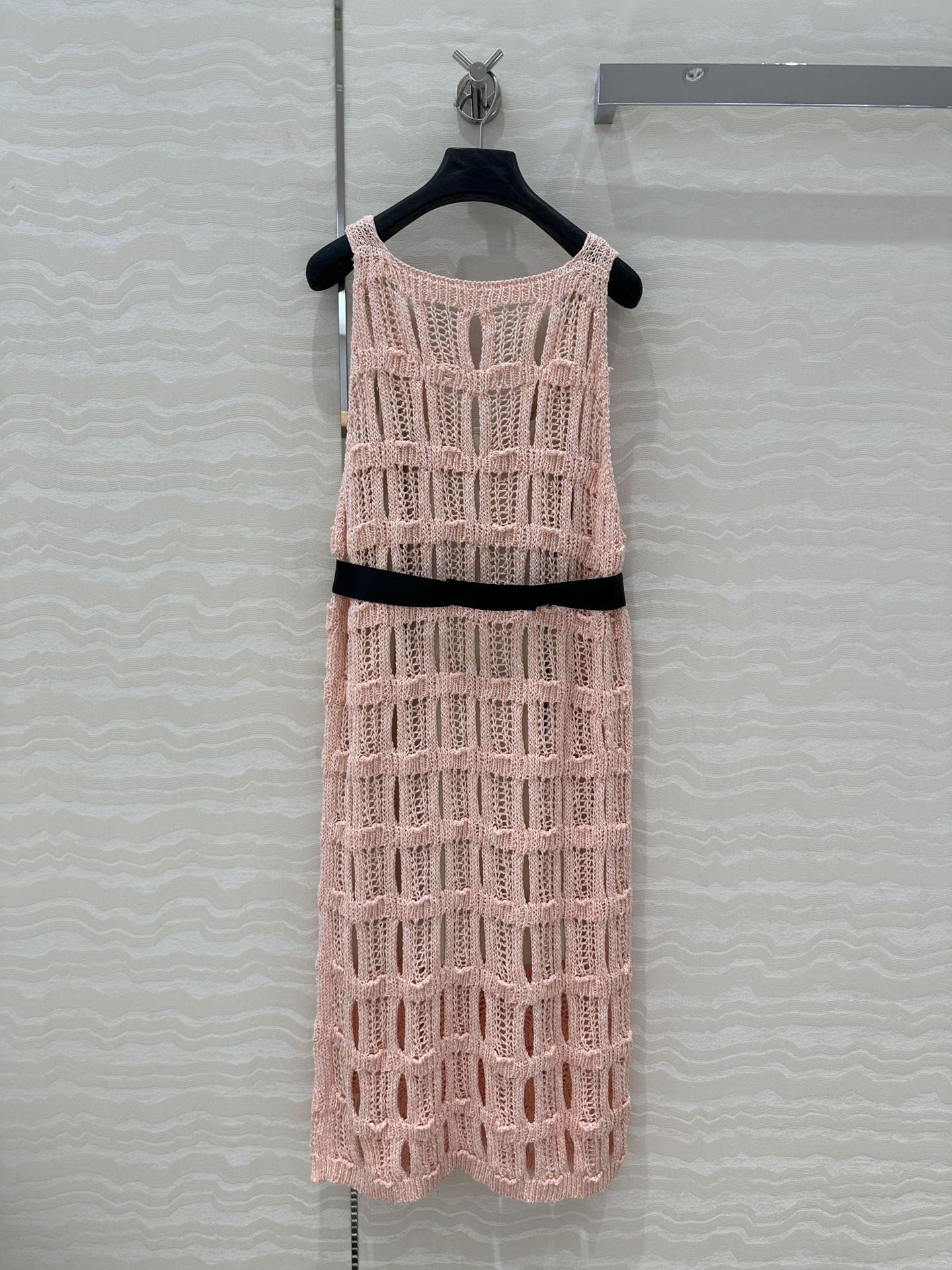 CHANE25SS Wispy Crochet Woven Back Vest Dress