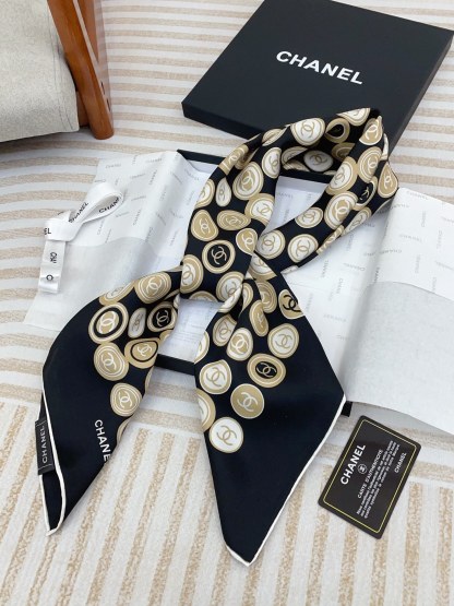 CHANE Colour Block 90x90cm Twill Silk Square Scarf