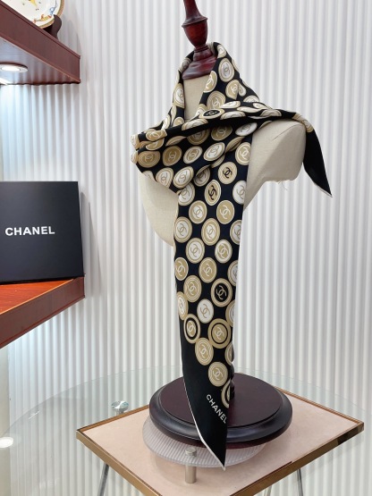 CHANE Colour Block 90x90cm Twill Silk Square Scarf