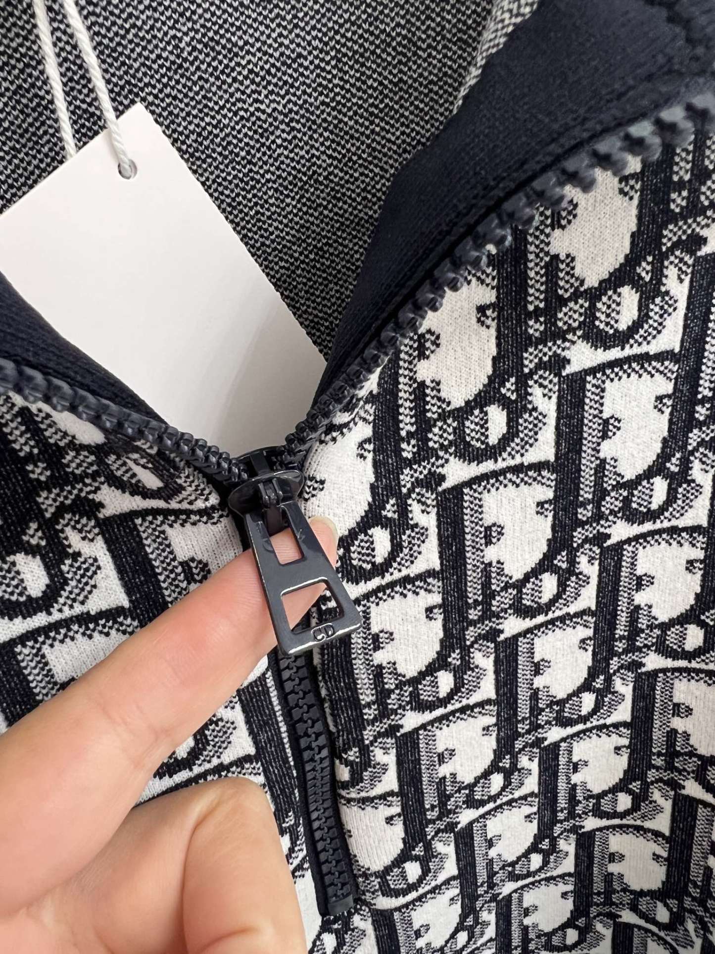 DIO Monogrammed Ribbed Neck Sleeveless Dress