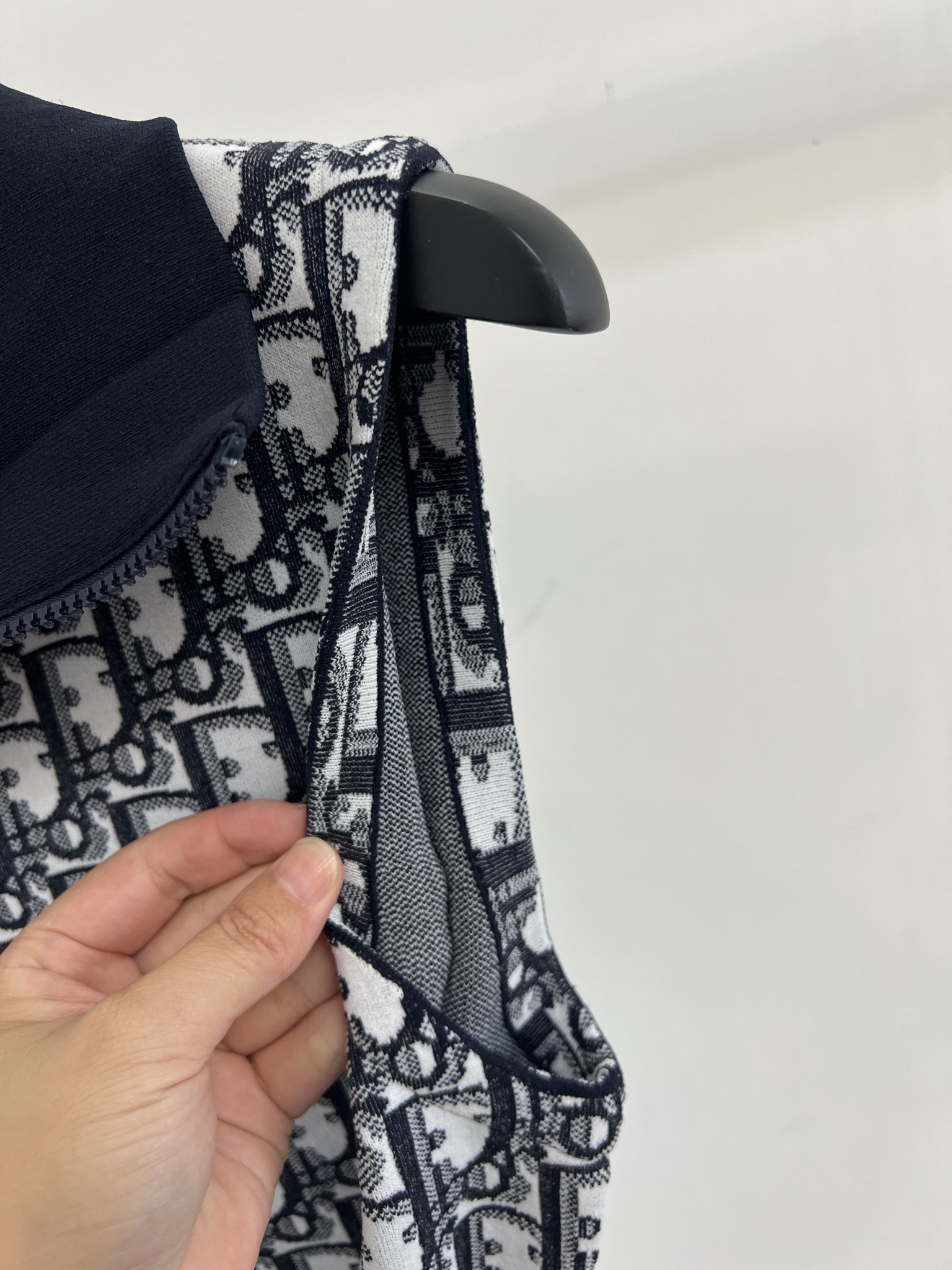 DIO Monogrammed Ribbed Neck Sleeveless Dress