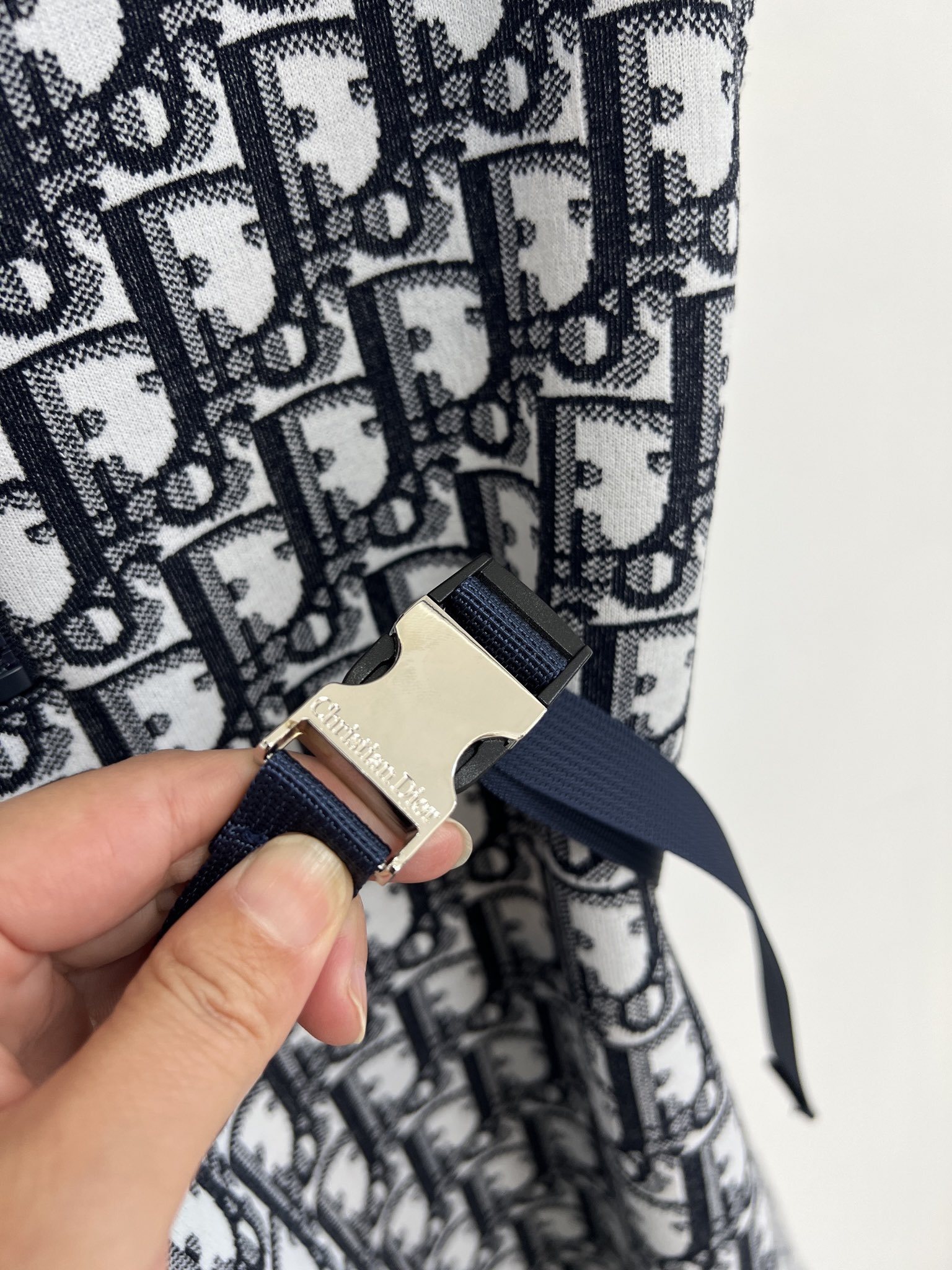 DIO Monogrammed Ribbed Neck Sleeveless Dress