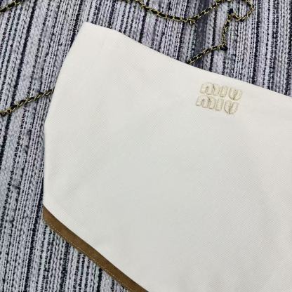 MIU25SS Colorblocked Side Design Denim Sheath Top