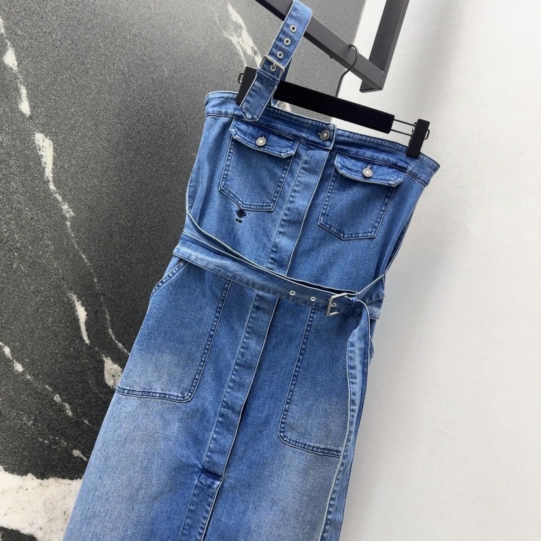DIO25SS Asymmetrical Back Bandage Sheath Denim Skirt