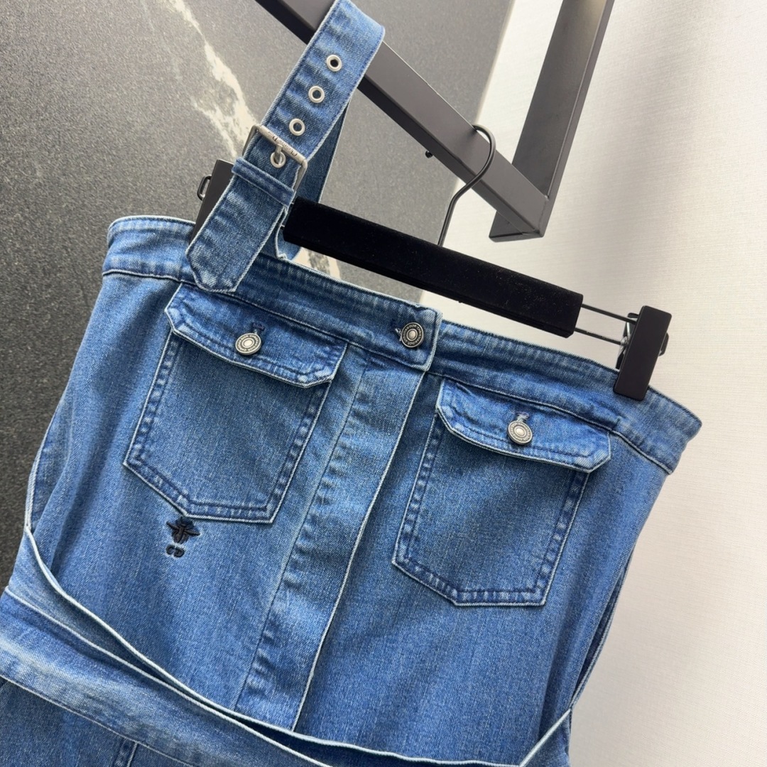 DIO25SS Asymmetrical Back Bandage Sheath Denim Skirt