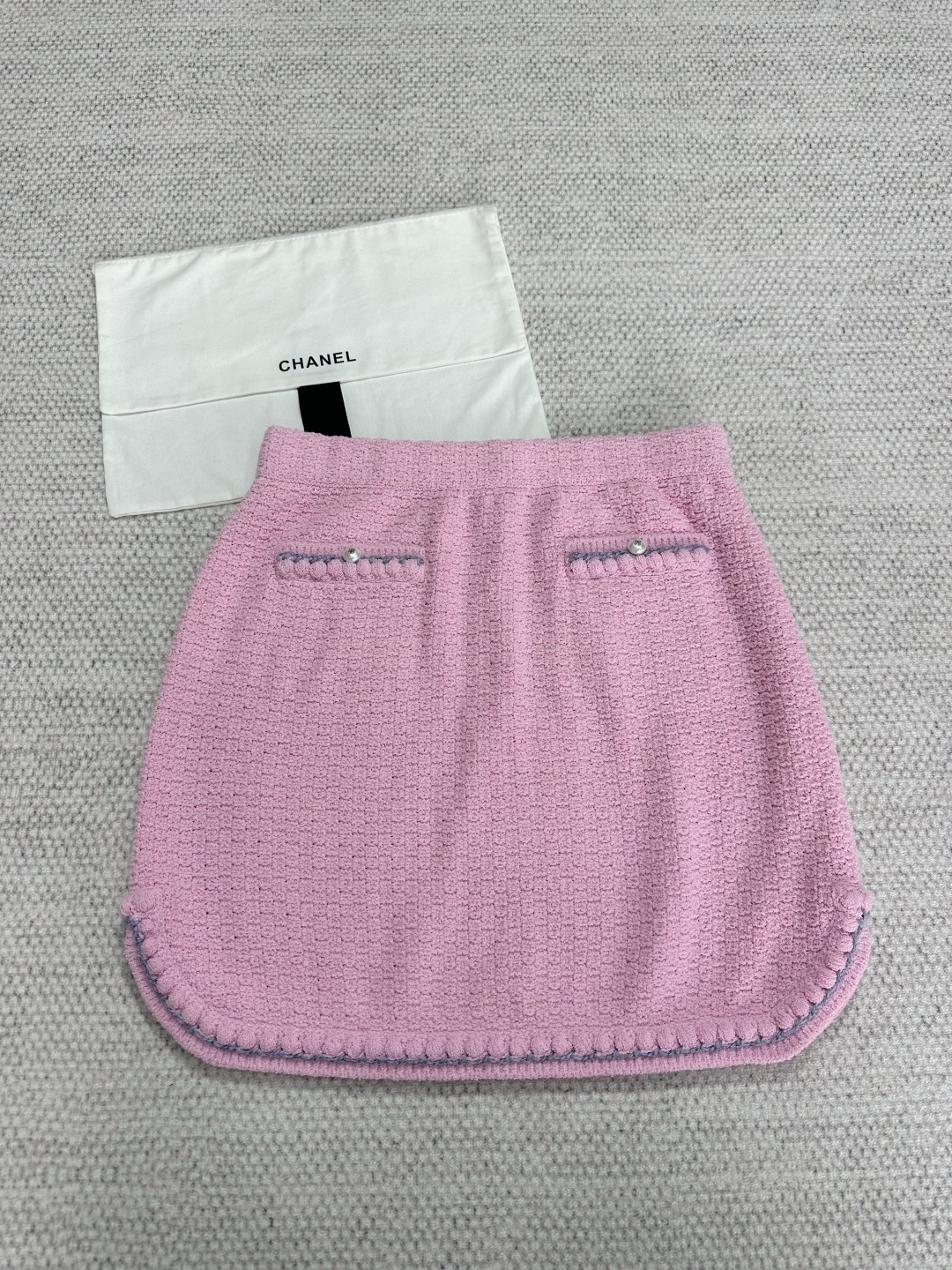 CHANE25SS Woven Trim Half Skirt