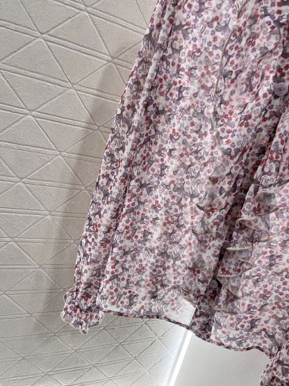 CHANE25SS lace floral shirt