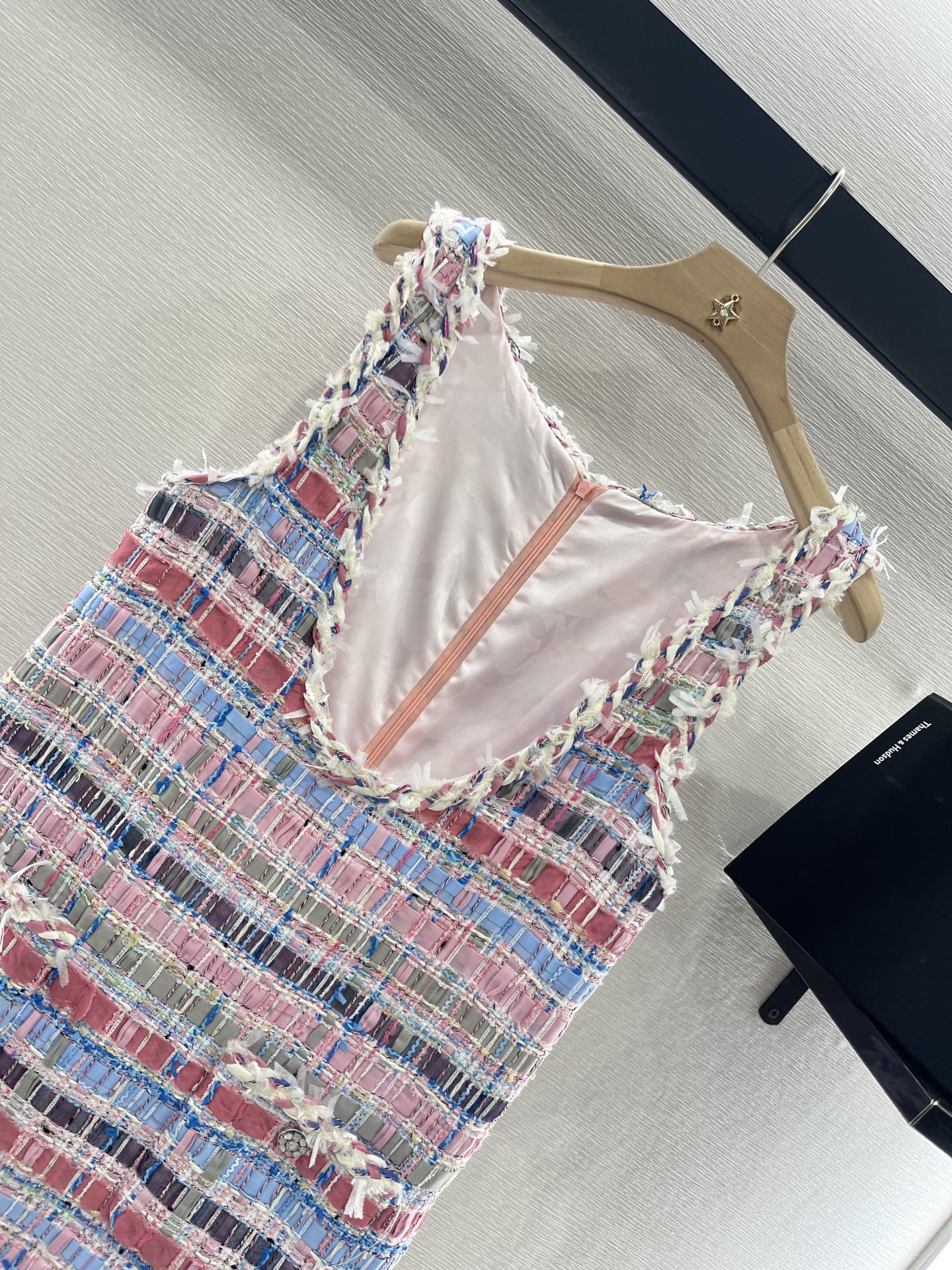 CHANE25SS Colorful Woven Vest Skirt