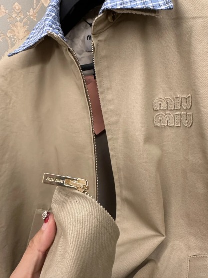 MIU25SS Plaid Patchwork Jacket