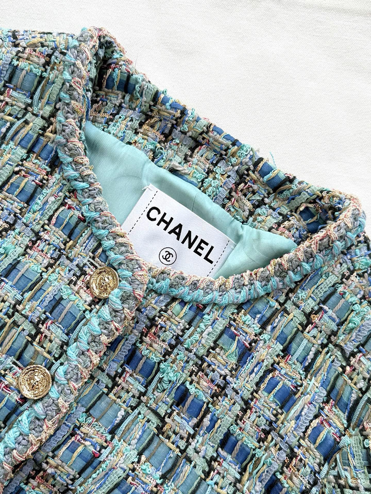 CC 25SS Peacock blue woven short jacket