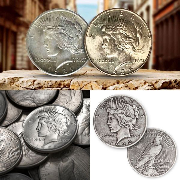 The Complete Collection of  Peace Silver Dollar 12Pcs