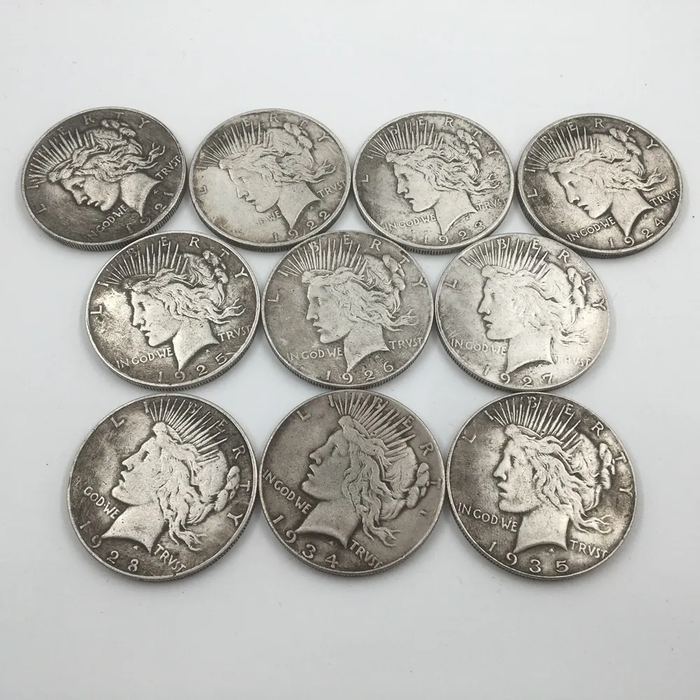 The Complete Collection of  Peace Silver Dollar 12Pcs