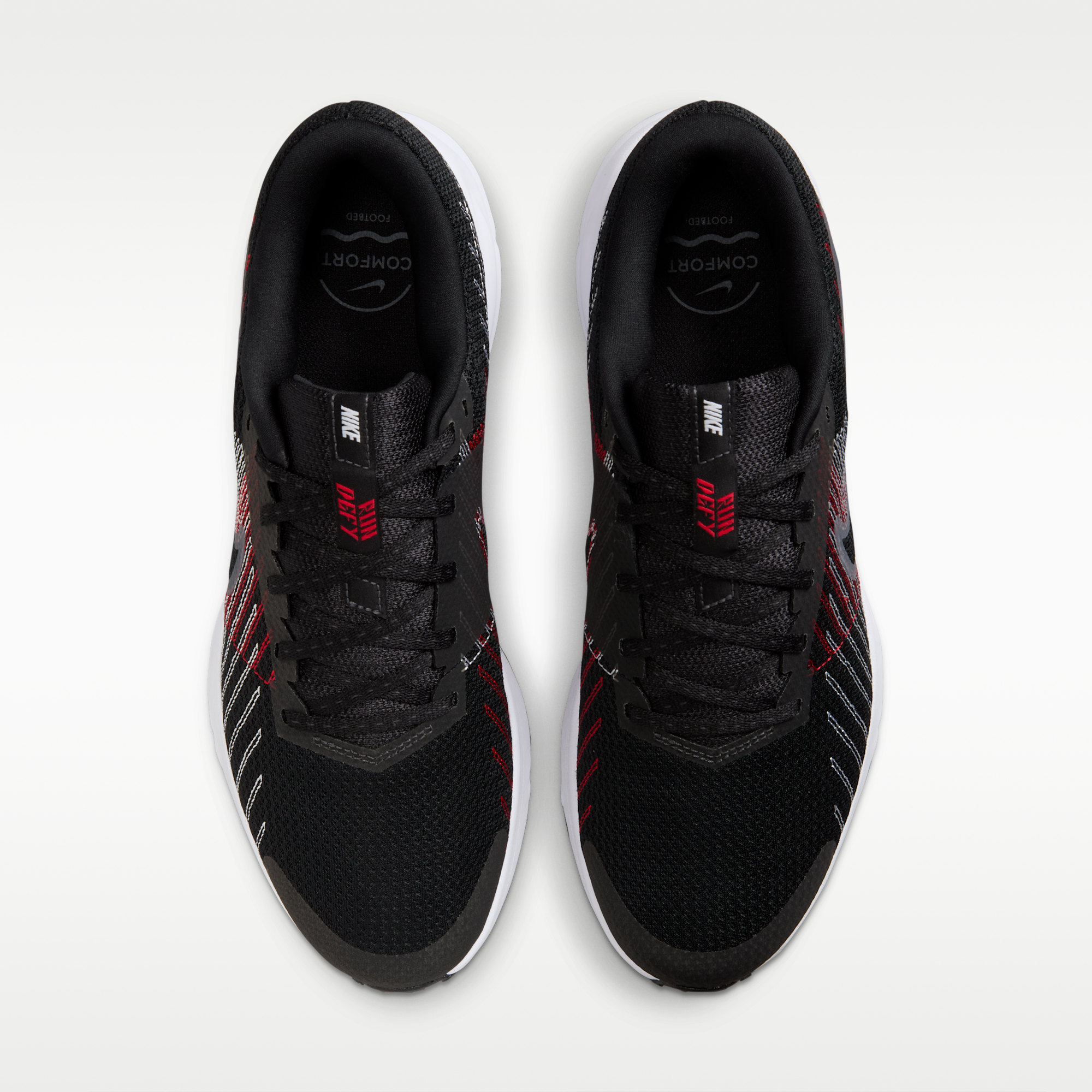 Nike Run Defy - Μαύρο/University Red/Λευκό/Cool Grey - 4