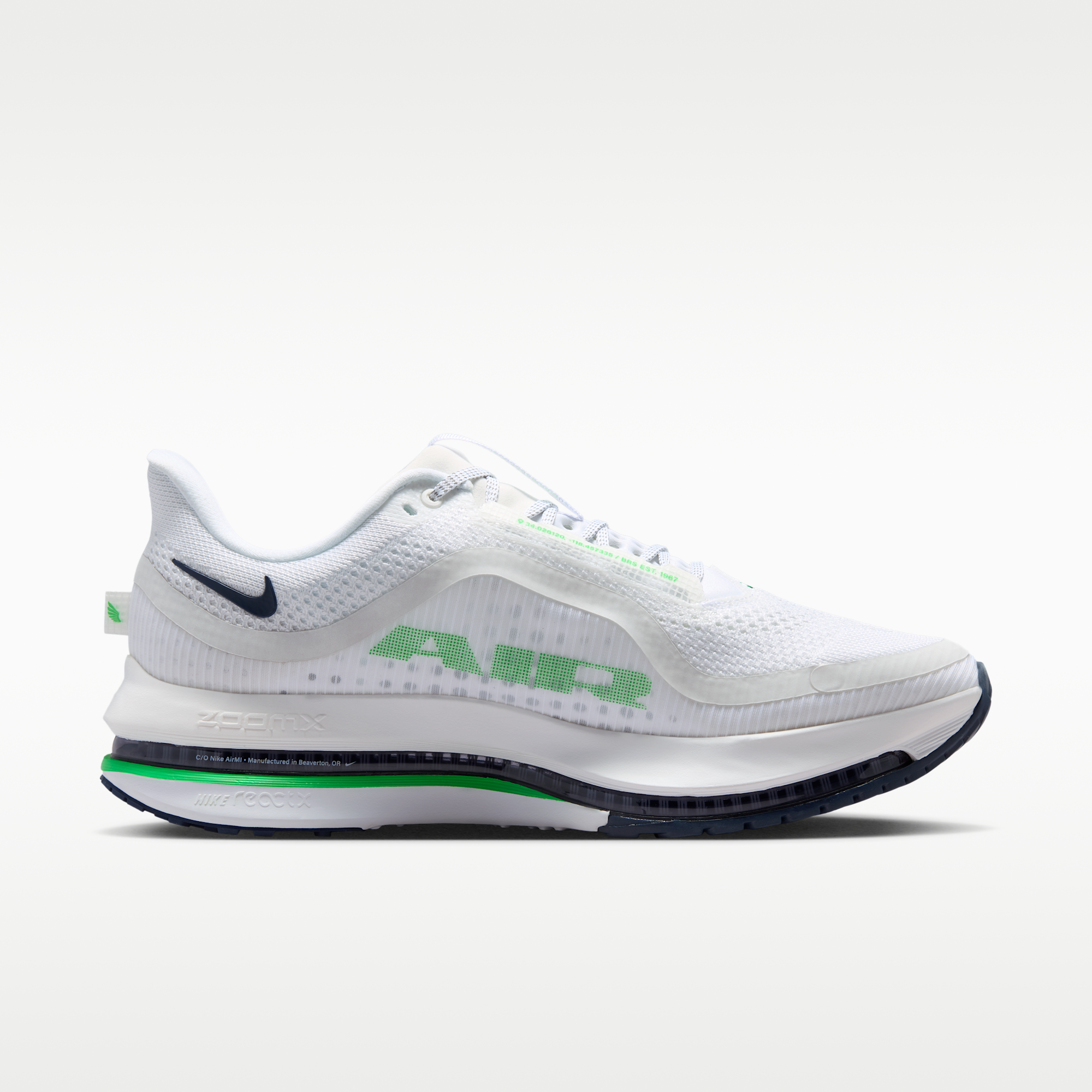 Nike Pegasus Premium - Λευκό/Midnight Navy/Green Spark - 3