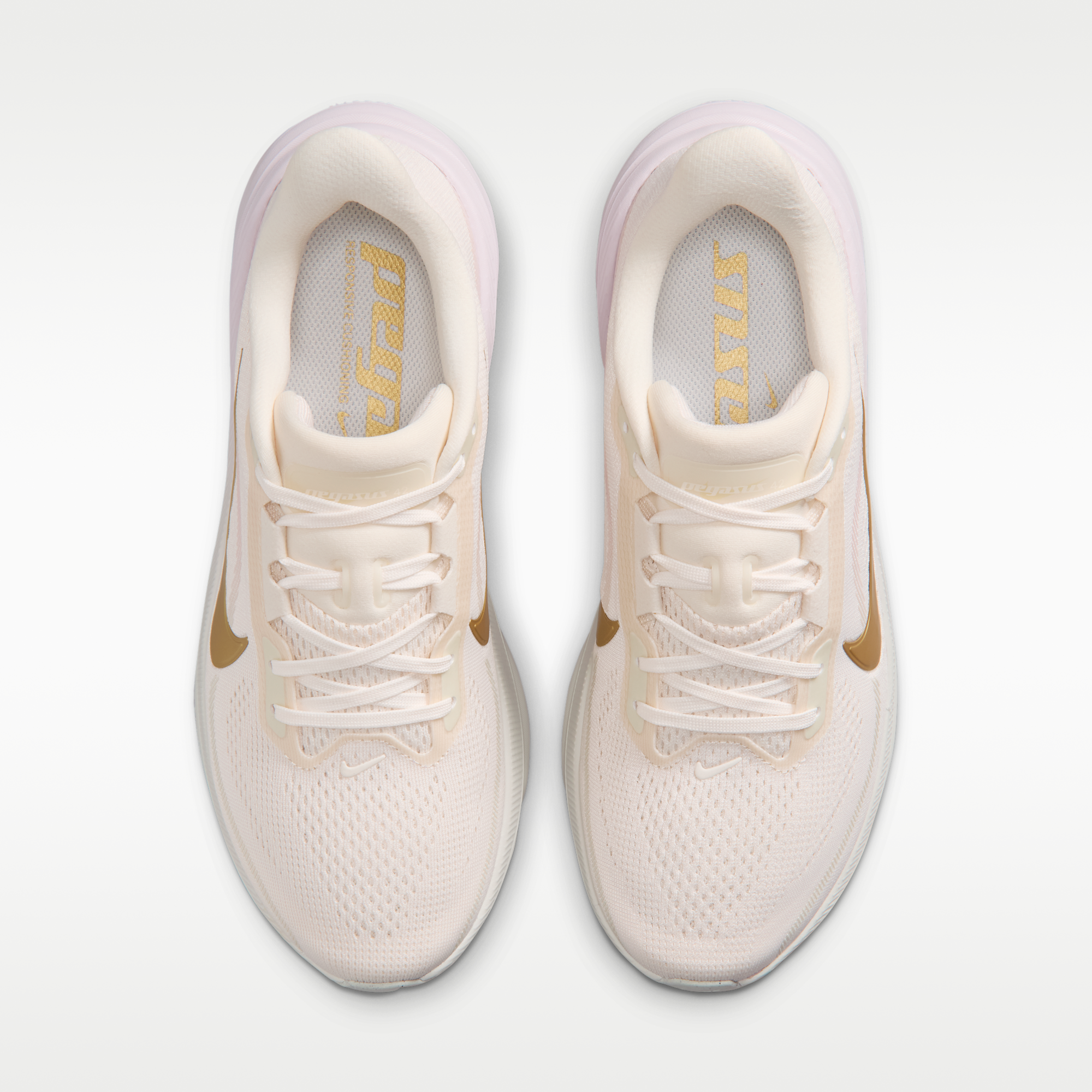 Nike Pegasus 42 - Chalk/Spruce Aura/Bleached Lilac/Metallic Gold - 4