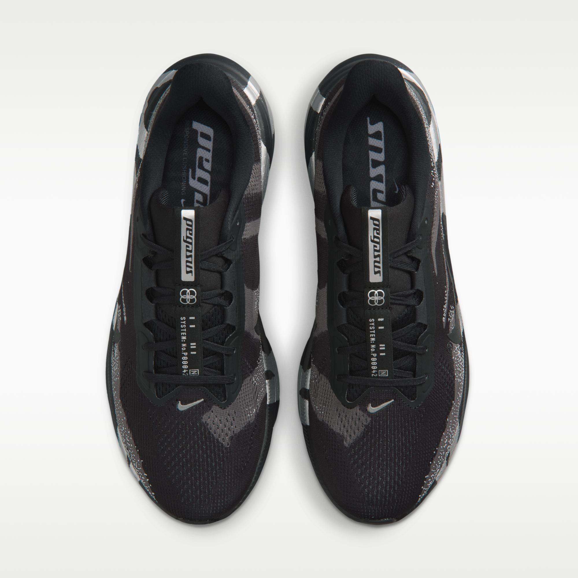 Nike Pegasus 42 - Μαύρο/Medium Ash/Metallic Silver/Μαύρο - 4