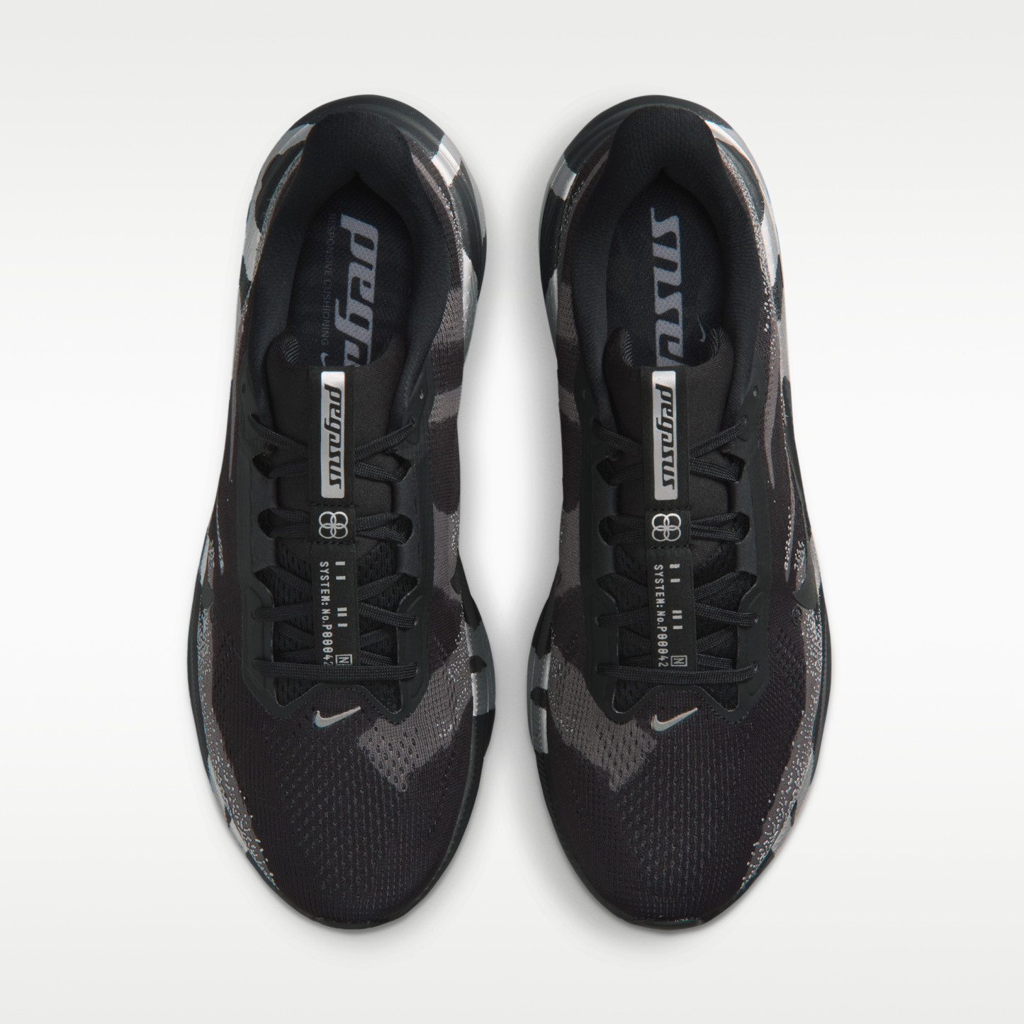 Nike Pegasus 42 - Μαύρο/Medium Ash/Metallic Silver/Μαύρο - 4