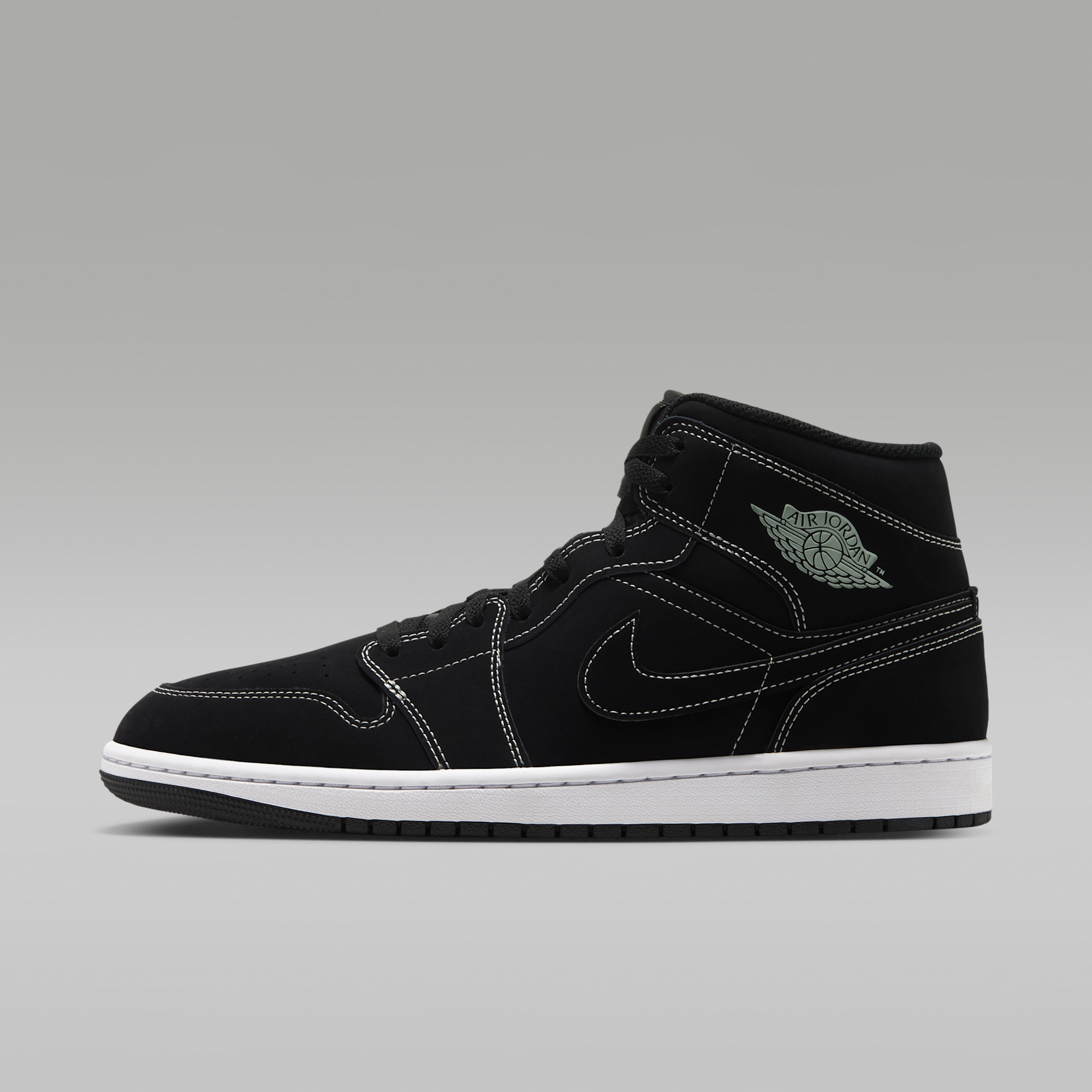 Air Jordan 1 Mid - Μαύρο/Μαύρο/Pistachio Frost - 1
